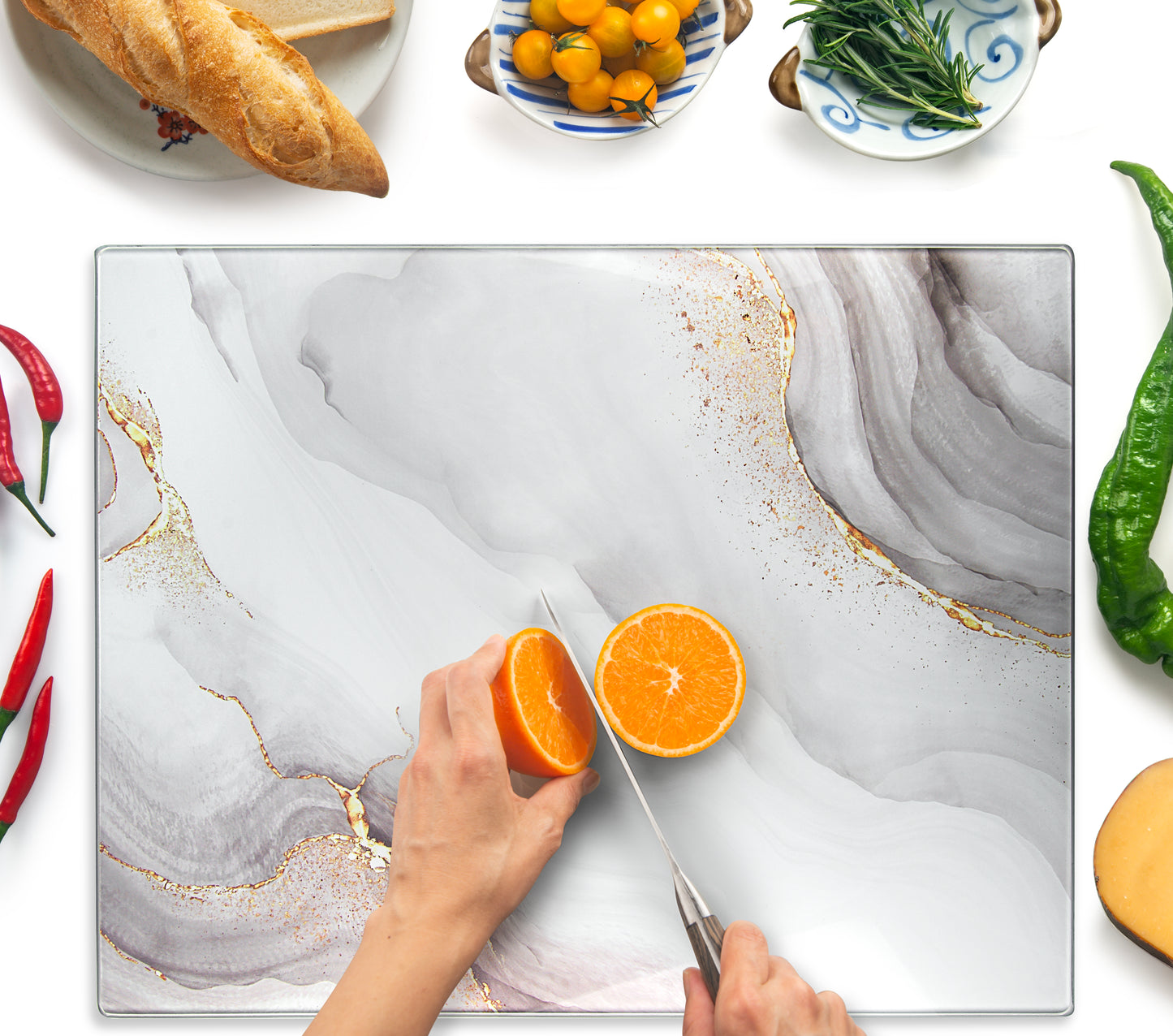 Original Kitchenville™ Glass Chopping / Cutting Board 50x40cm