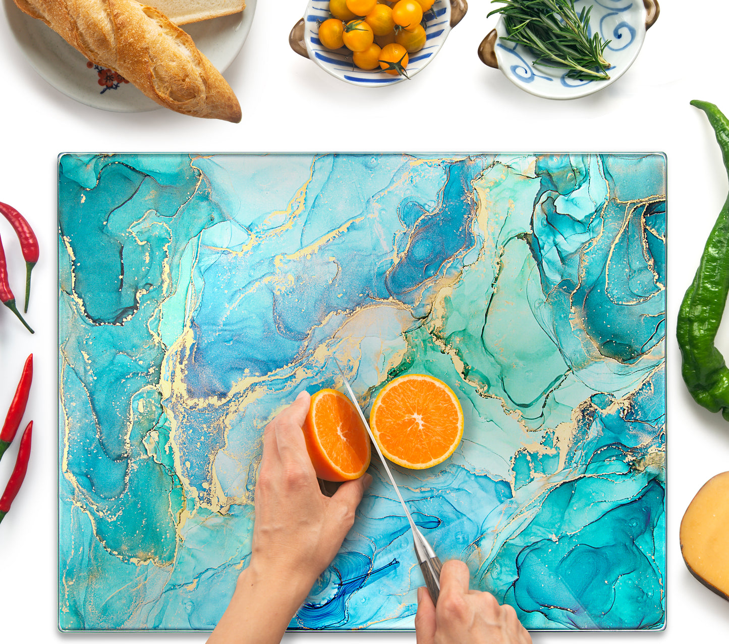 Original Kitchenville™ Glass Chopping / Cutting Board 50x40cm