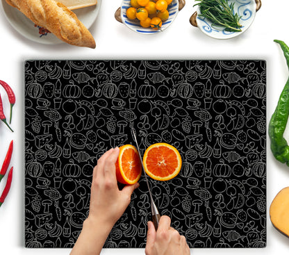 Original Kitchenville™ Glass Chopping / Cutting Board 50x40cm